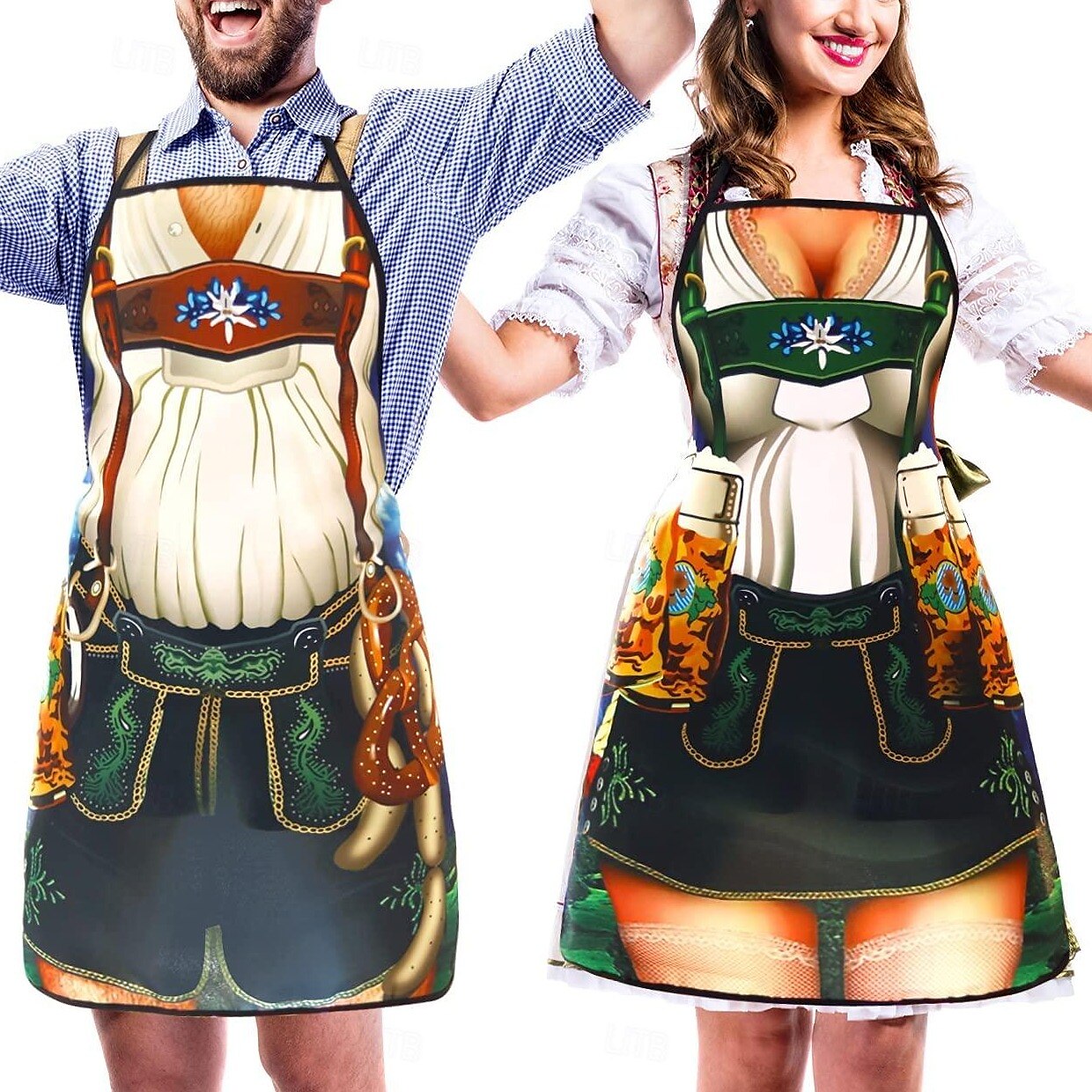 Fun Oktoberfest Aprons for Him and Her