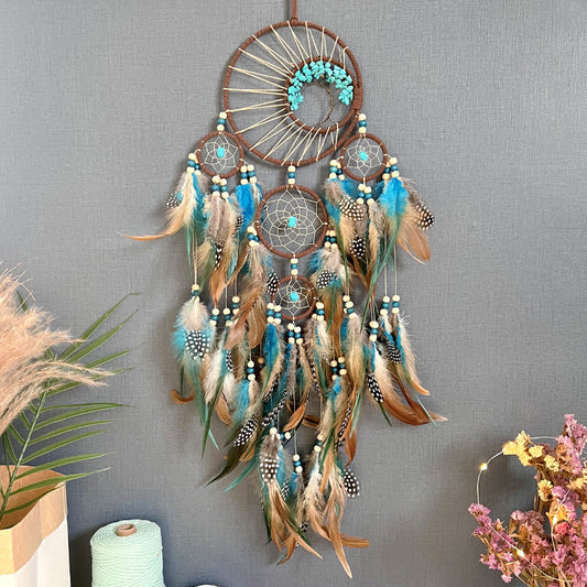 Blue Crystal Boho Dreamcatcher Wall Decor - Glamry
