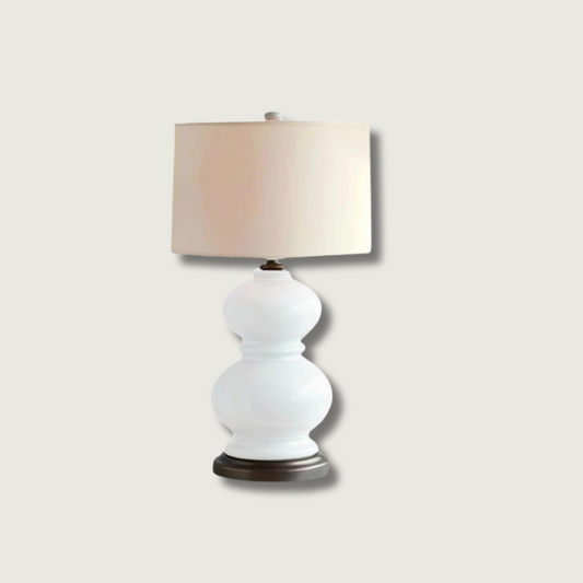 Round Ceramic Table Lamp with Warm Glow - Glamry