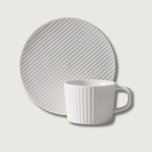 Classic Ceramic Coffee Mug Set in Gray and White - Glamry