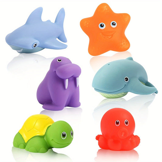 Colorful Rubber Baby Bath Toys Set for Kids - Glamry