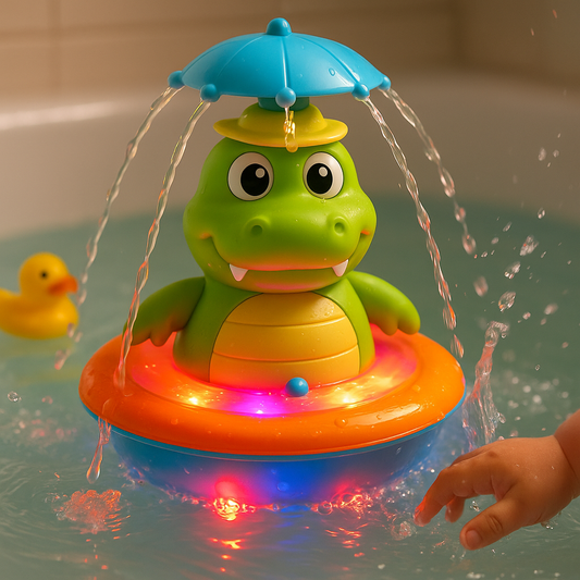 Fun Floating Crocodile Bath Light Toy with Sprayer - Glamry