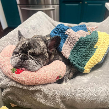 Plush Dog Bed with Calming Supportive Cushion Design