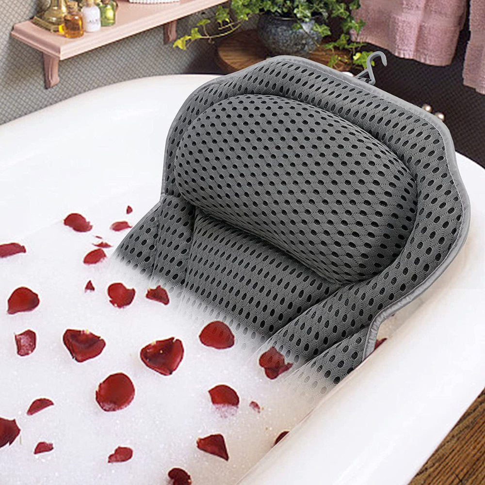 Comfortable Mesh Bath Pillow for Neck Support