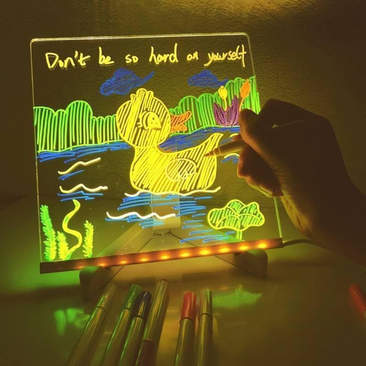 Colorful LED Writing Board with Erasable Marker - Glamry