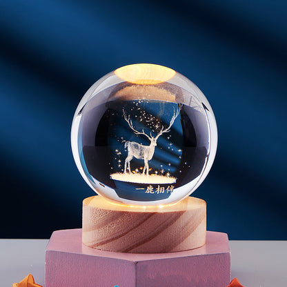 Colorful Crystal Bedroom Night Lamp