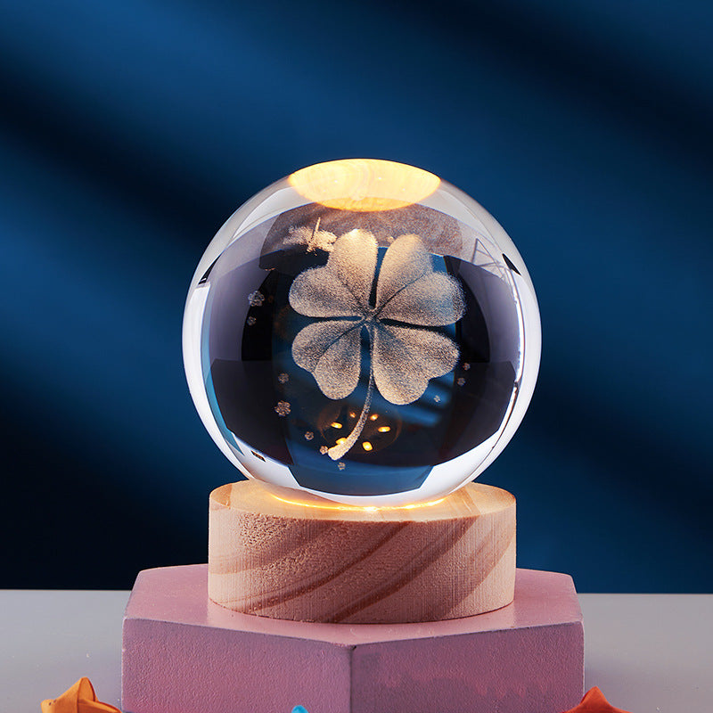 Colorful Crystal Bedroom Night Lamp