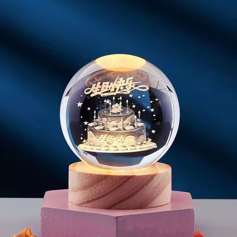 Colorful Crystal Bedroom Night Lamp