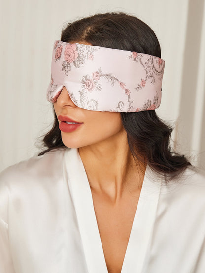 Soft Silk Sleep Mask with Pretty Floral Design
