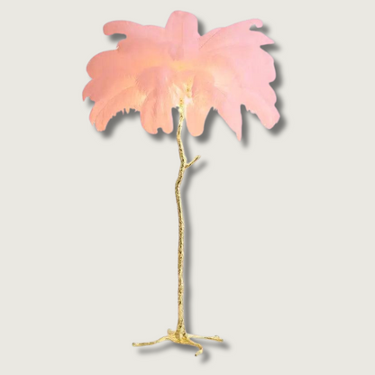 Tall Natural Feather Standing Lamp - Glamry