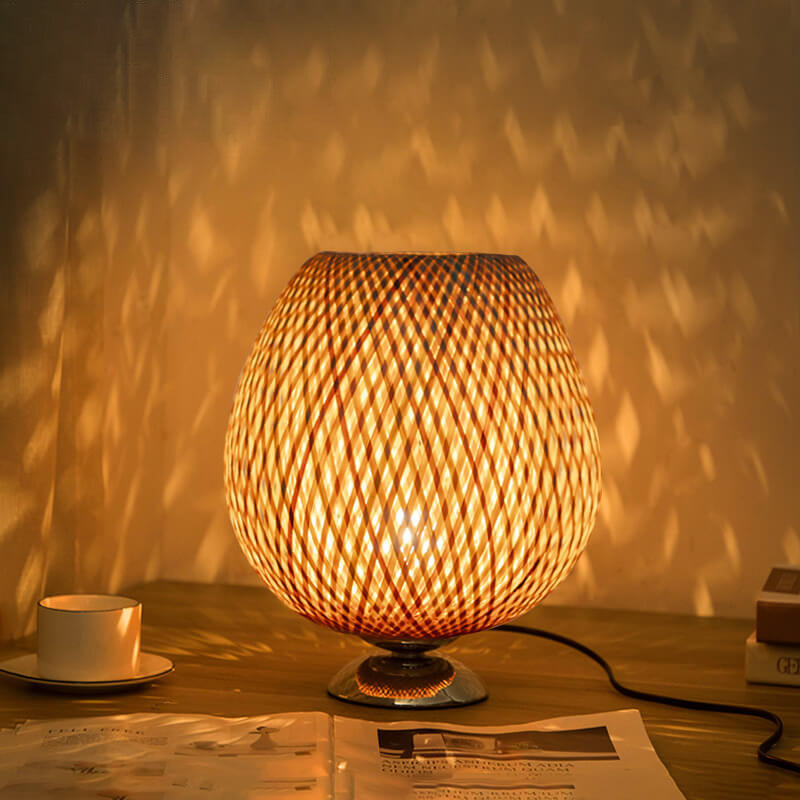 Vintage Bamboo Desk Lamp