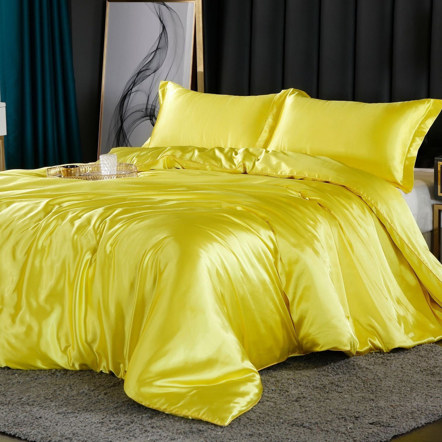 Soft 4-Piece Premium Silk Bed Set