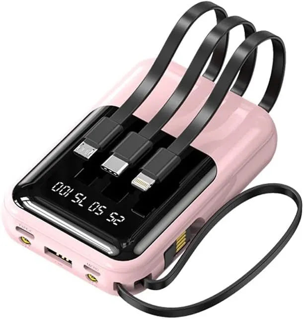 High Capacity Travel Charger with USB Cables and LED Screen