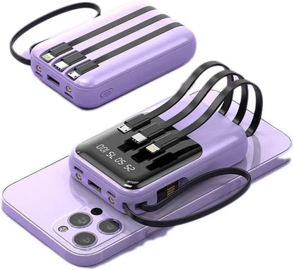 High Capacity Travel Charger with USB Cables and LED Screen