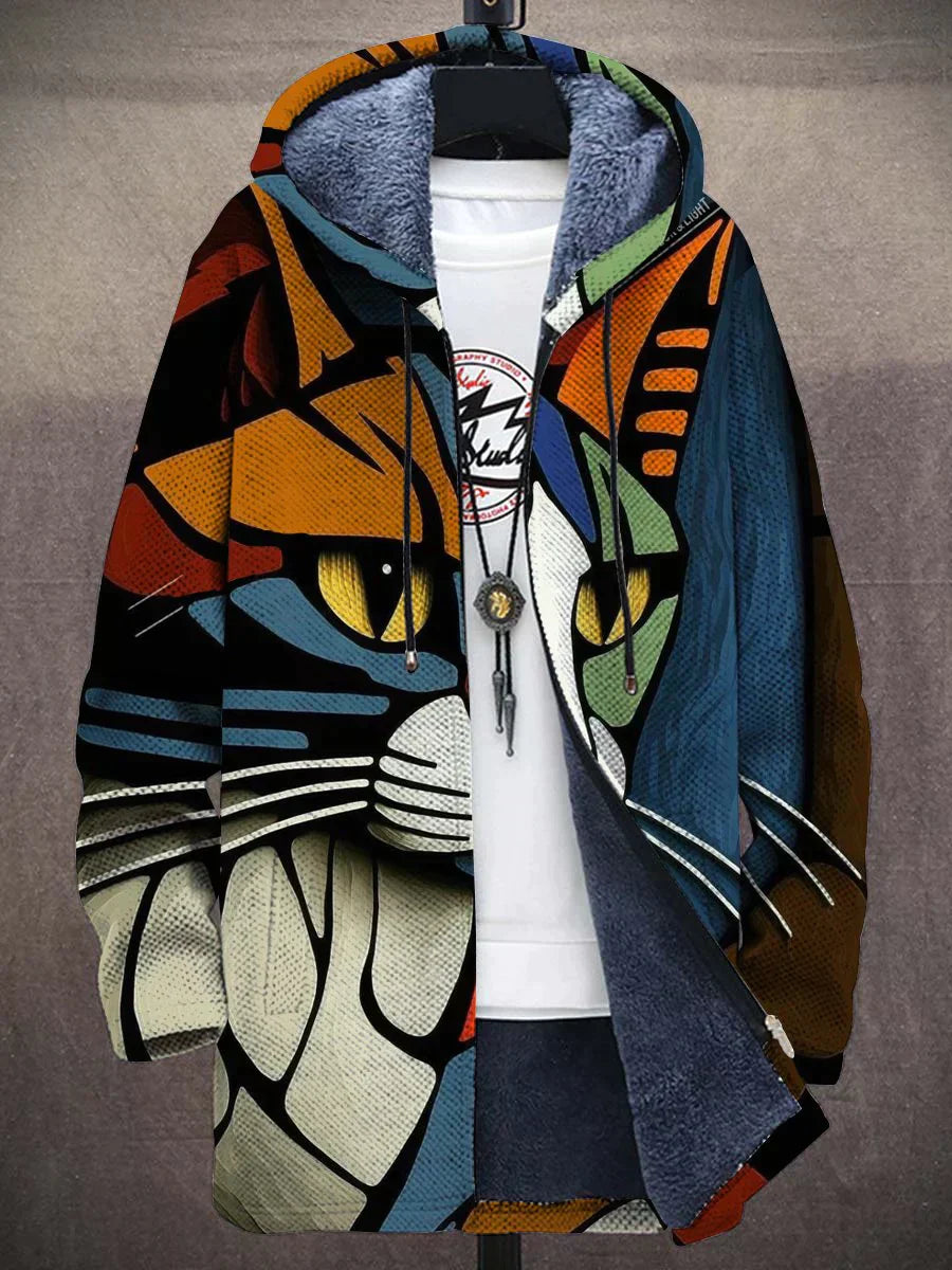 Colorful Cat Pattern Sweater - Glamry