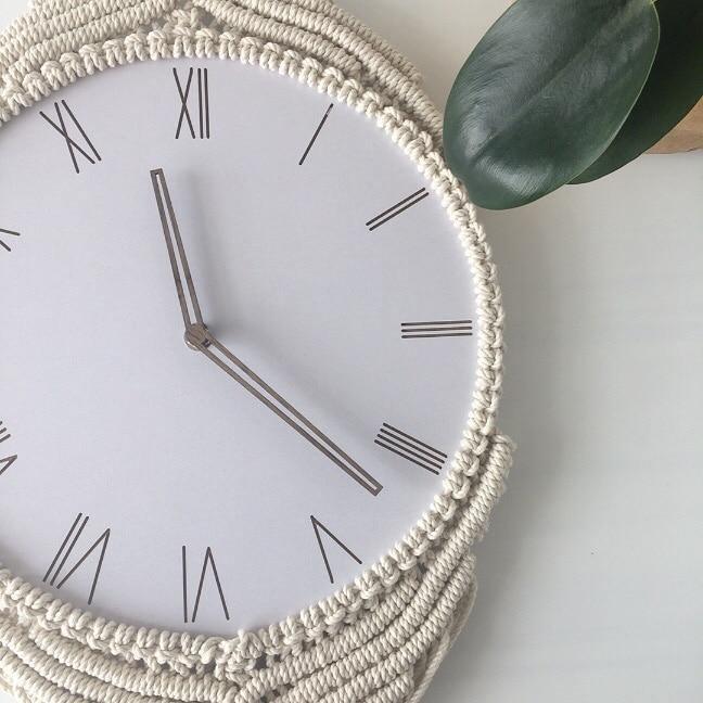 Boho Macrame Wall Clock