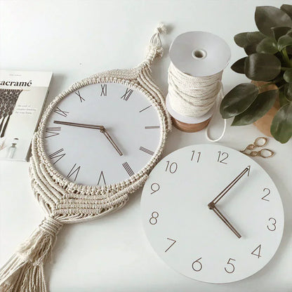 Boho Macrame Wall Clock