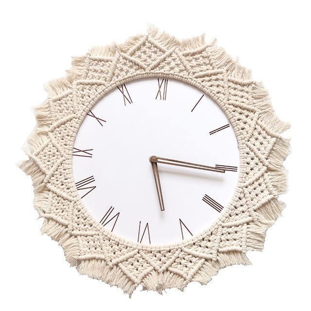 Boho Macrame Wall Clock