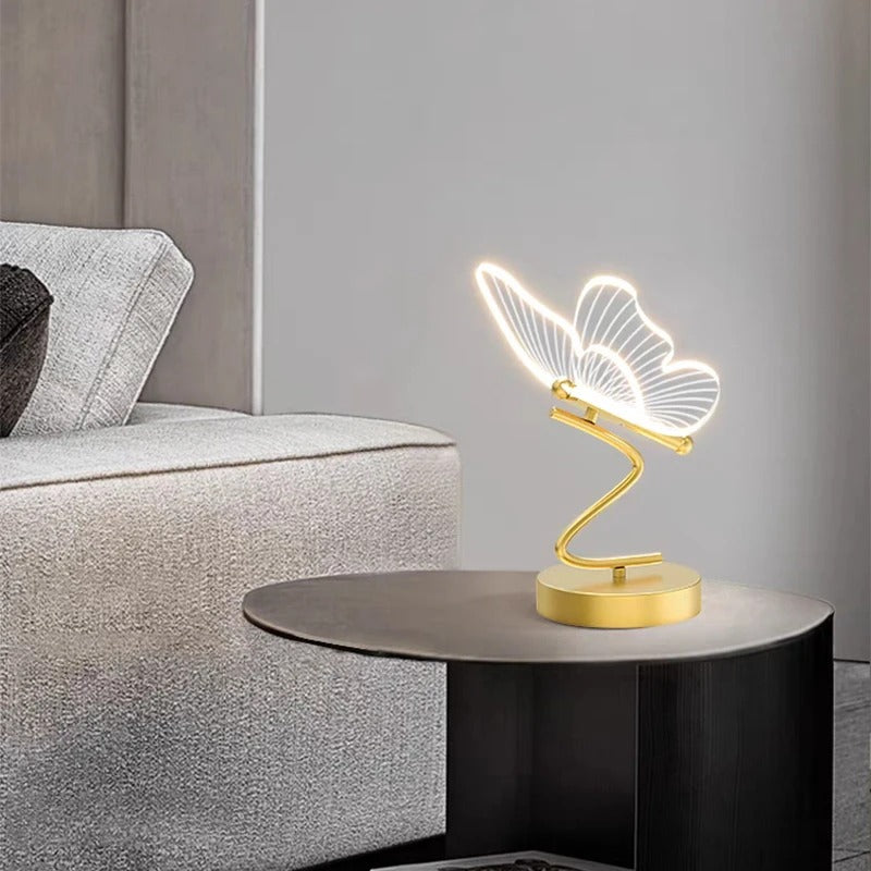 Delicate Glass Butterfly Desk Lamp - Glamry