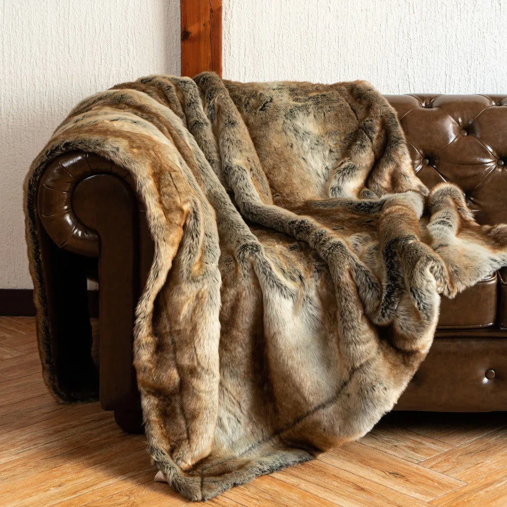 Plush Faux Fur Throw Blanket