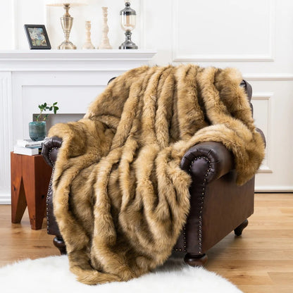 Plush Faux Fur Throw Blanket