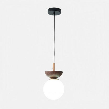 Rustic Wooden Drop Pendant Lamp