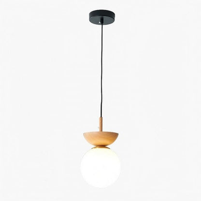 Rustic Wooden Drop Pendant Lamp