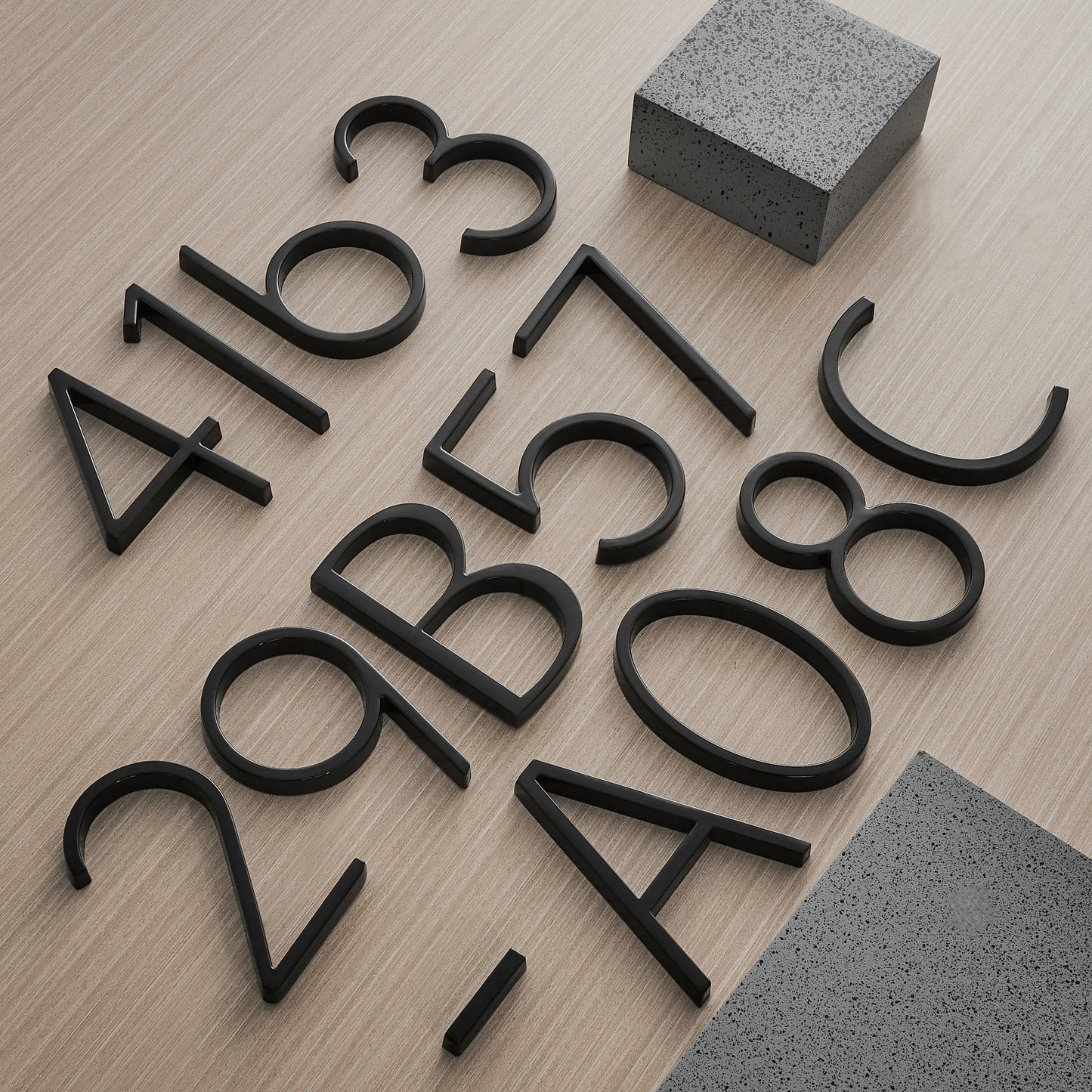 Modern Black Address Sign