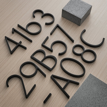 Modern Black Address Sign