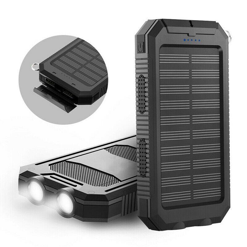 Large Waterproof Solar Portable Charger with LED Light - Glamry