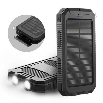 Large Waterproof Solar Portable Charger with LED Light - Glamry
