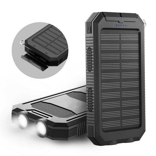 Large Waterproof Solar Portable Charger with LED Light - Glamry