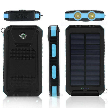 Large Waterproof Solar Portable Charger with LED Light