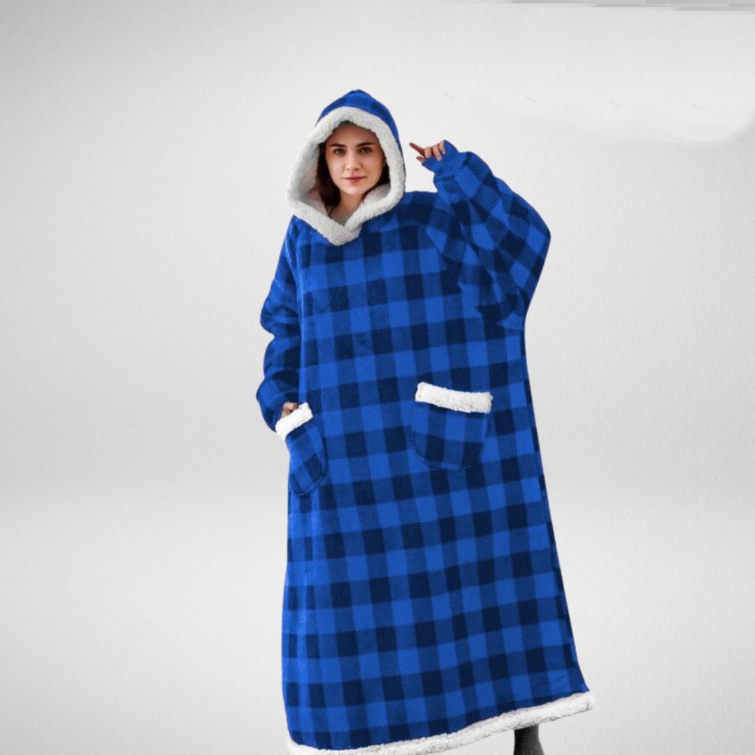 Soft Plush Hooded Blanket with Fleece Interior
