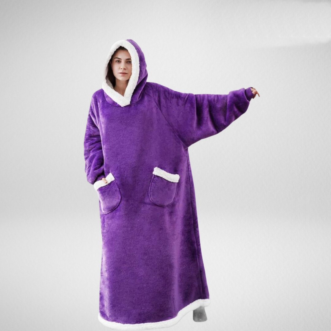 Soft Plush Hooded Blanket with Fleece Interior