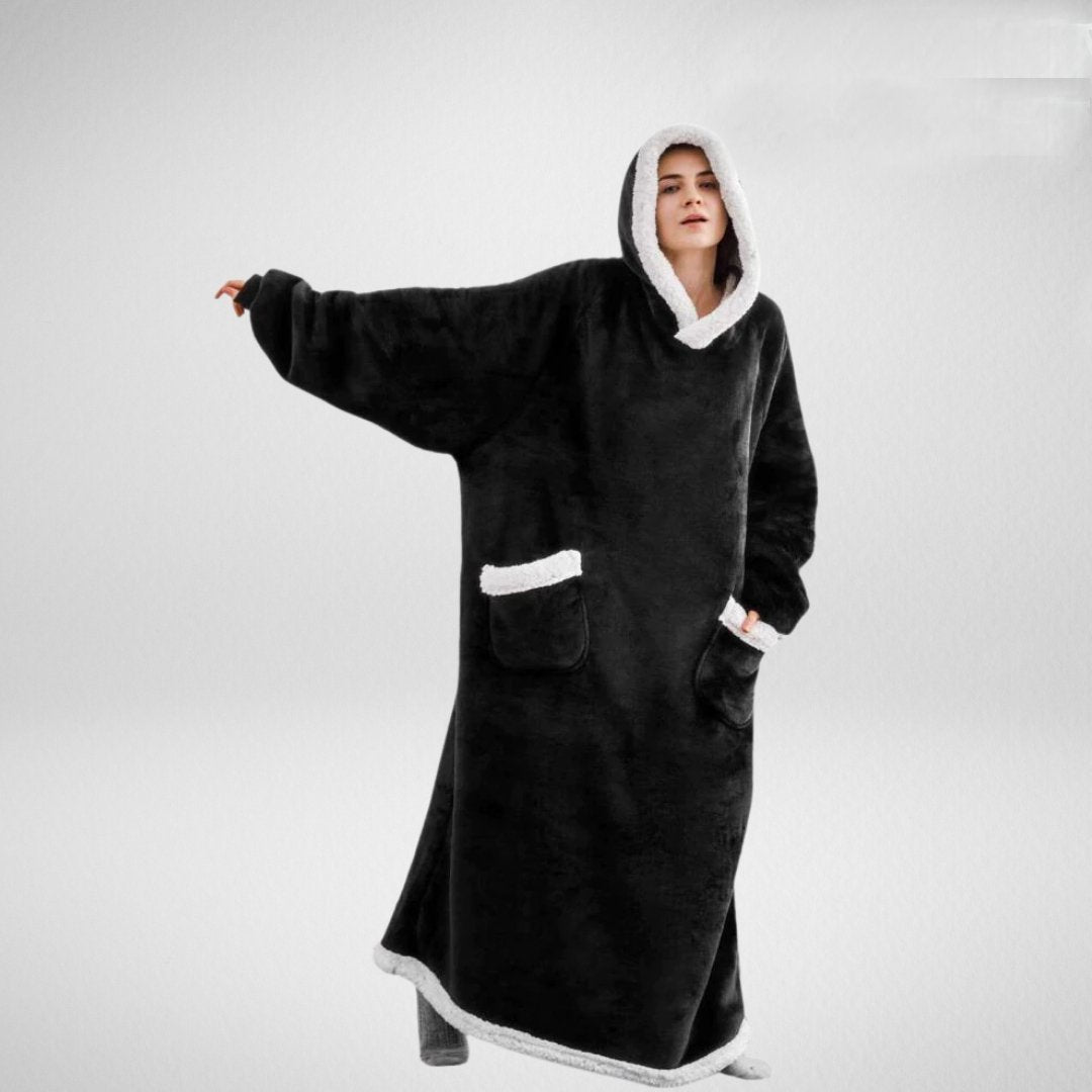 Soft Plush Hooded Blanket with Fleece Interior