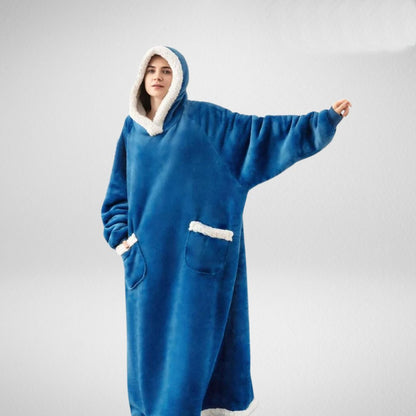 Soft Plush Hooded Blanket with Fleece Interior
