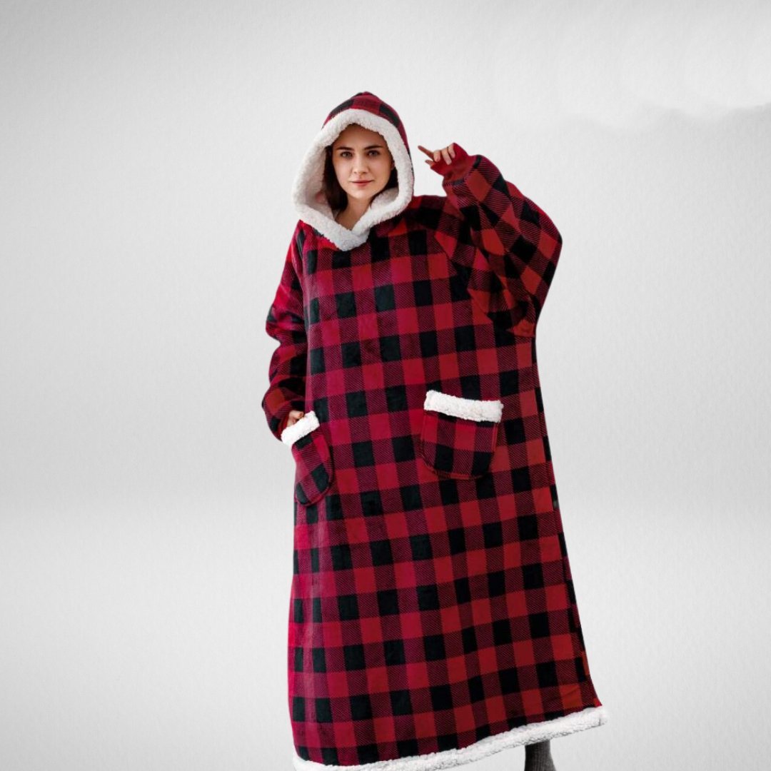 Soft Plush Hooded Blanket with Fleece Interior